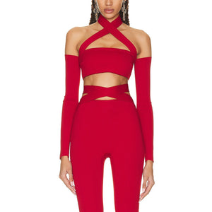 Dolce & Gabbana Chic Red Crisscross Halter Top Size IT 36 / US 0