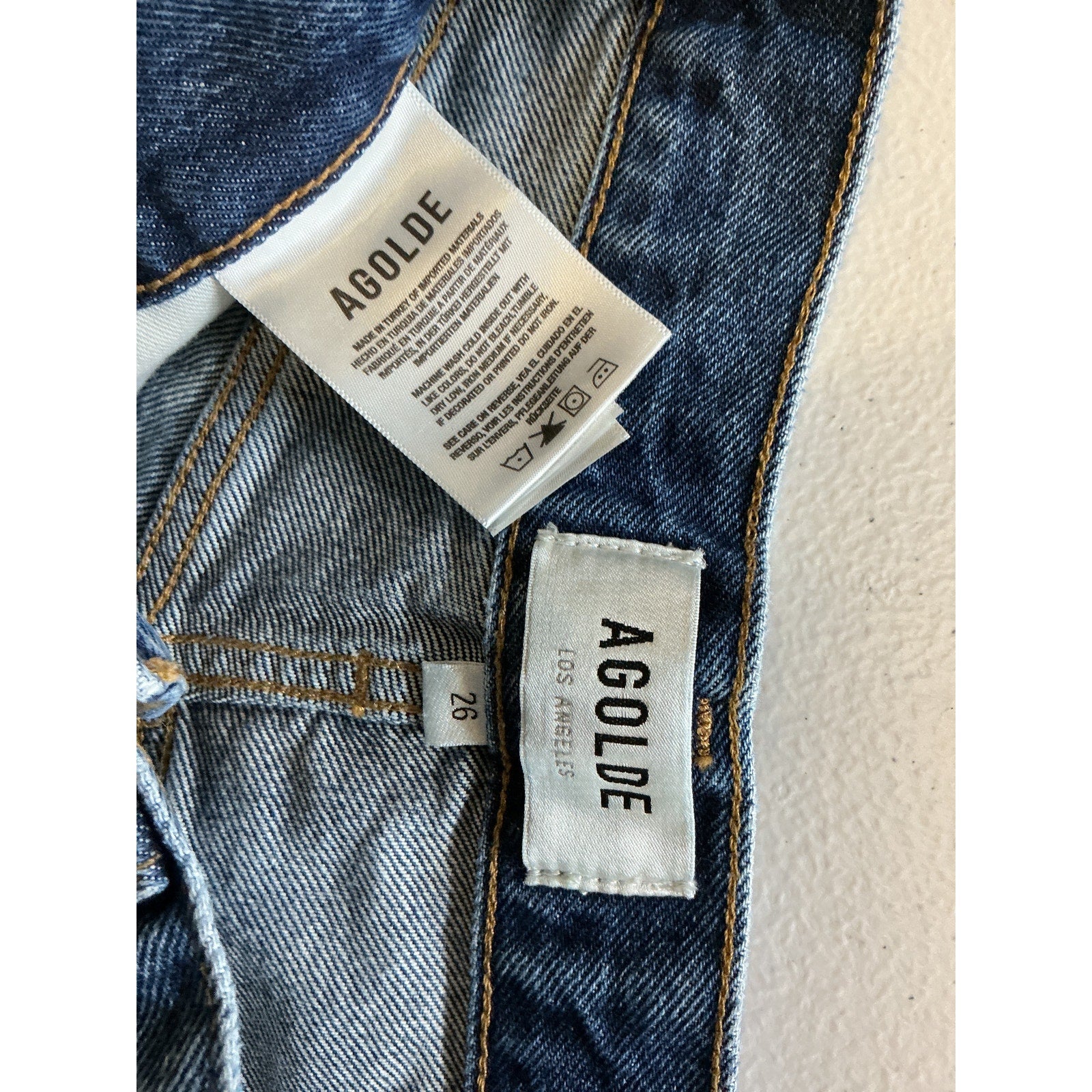 Agolde 'Mila' Blue Cotton Short Size 26