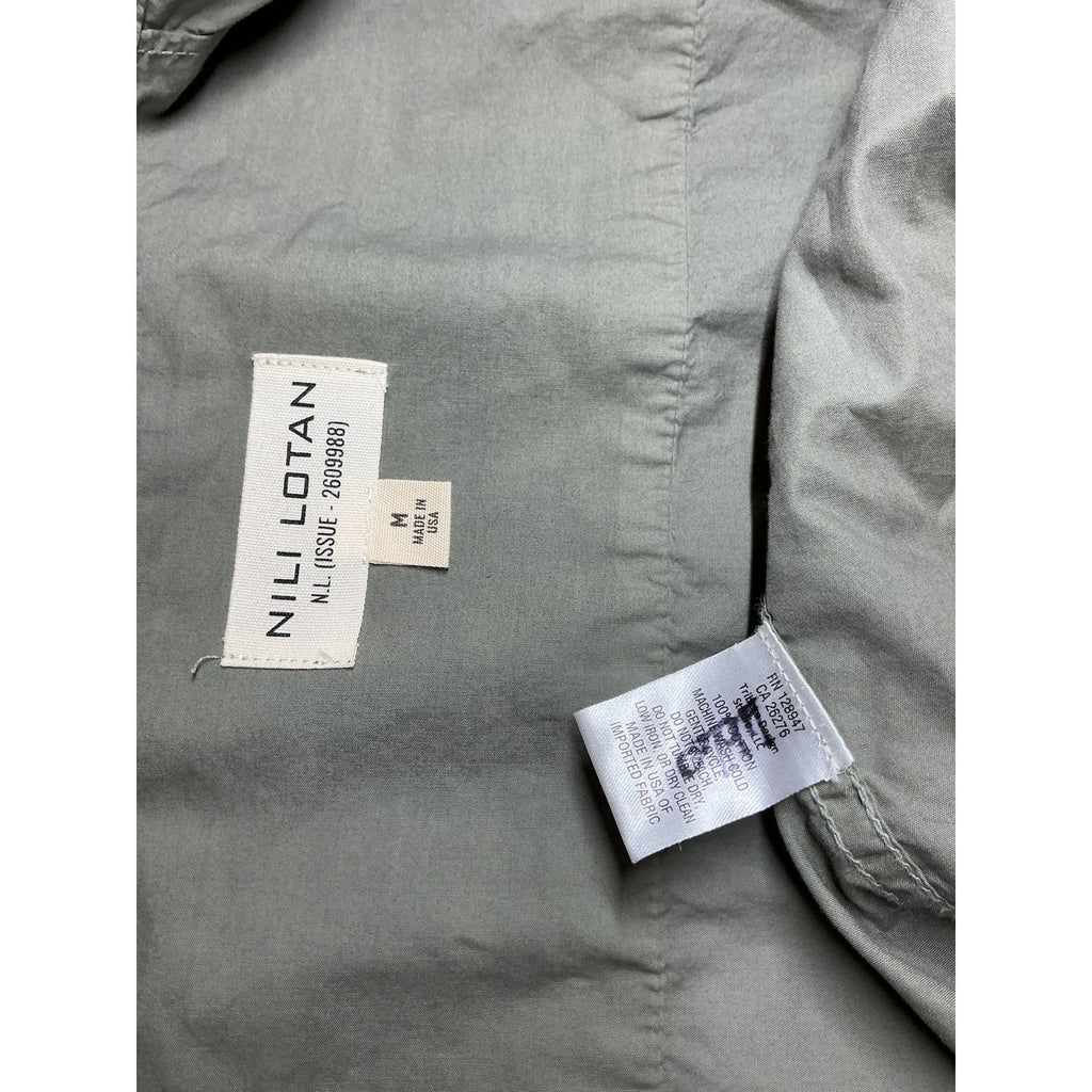 Nili Lotan 'Raphael' Green Cotton Classic Shirt Size M