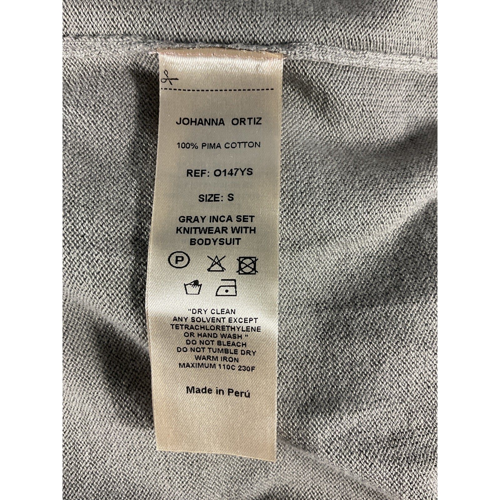 Johanna Ortiz 'Inca' Grey Cotton-Alpaca Knitwear Set Size S