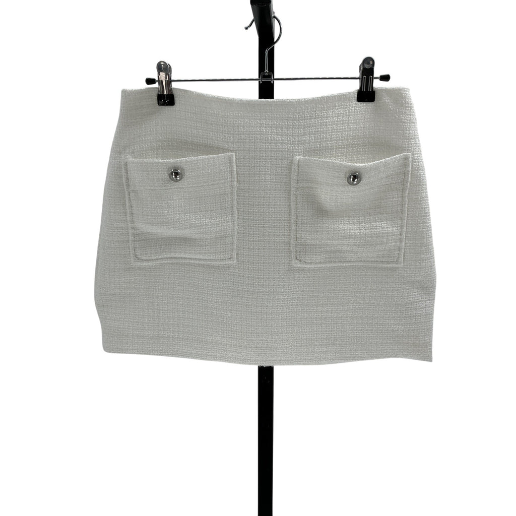 Reformation 'Aurelia' White Polyester Knit Mini Skirt Size 6
