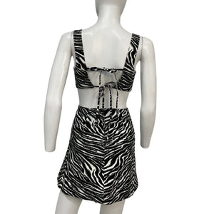 Matthew Bruch Bold Black Anna Tie Back Mini Dress Size 3
