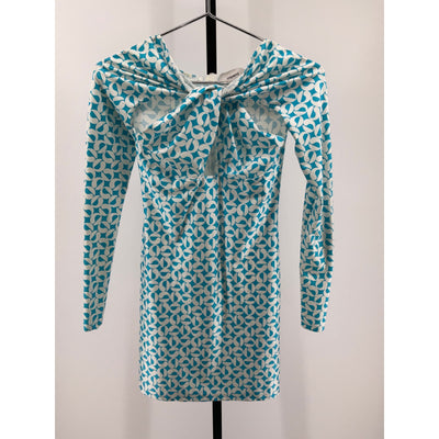 Coperni 'Twisted' Blue Polyamide Cut Out Mini Dress Size XS