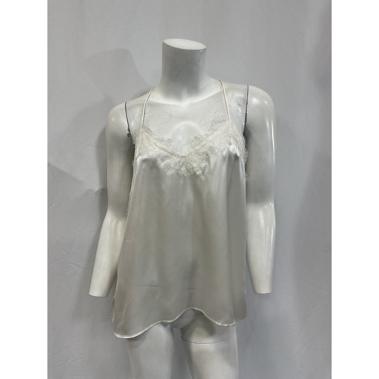 Cami Nyc 'Racer' White Charmeuse Cami Top Size S