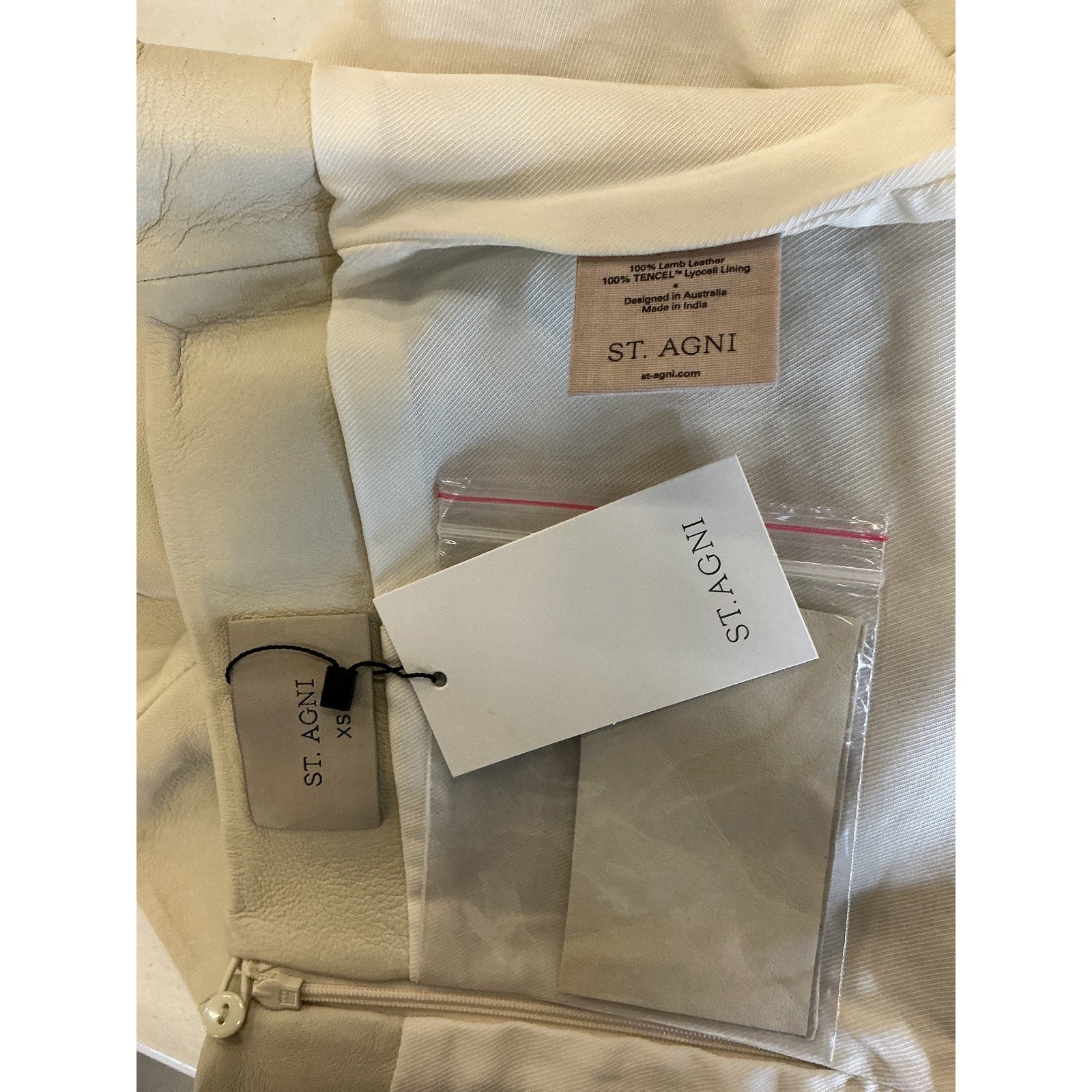 St. Agni Tan Leather Mini Skirt Size XS