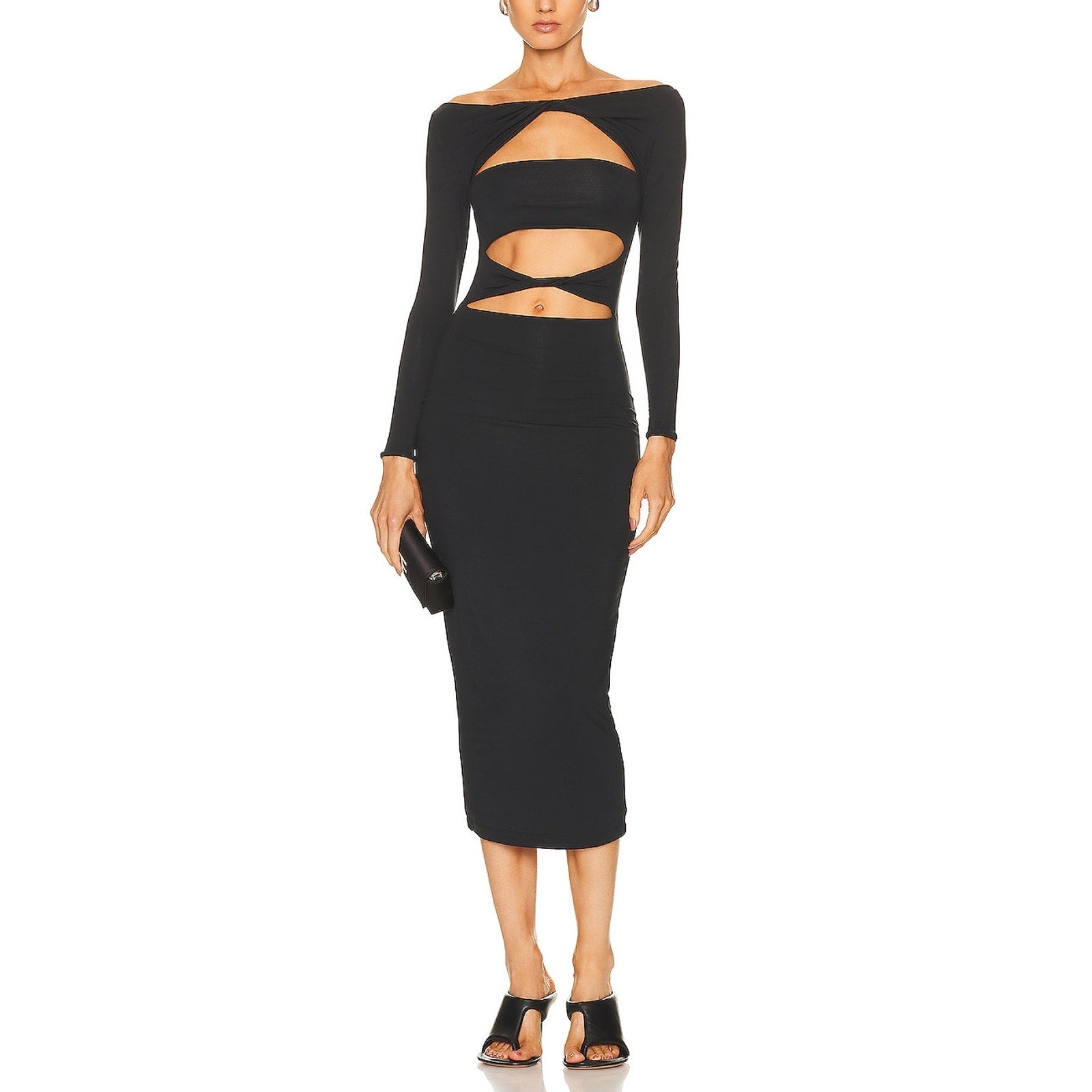 Ser.O.Ya 'Lotus' Black Cut Out Dress Size S