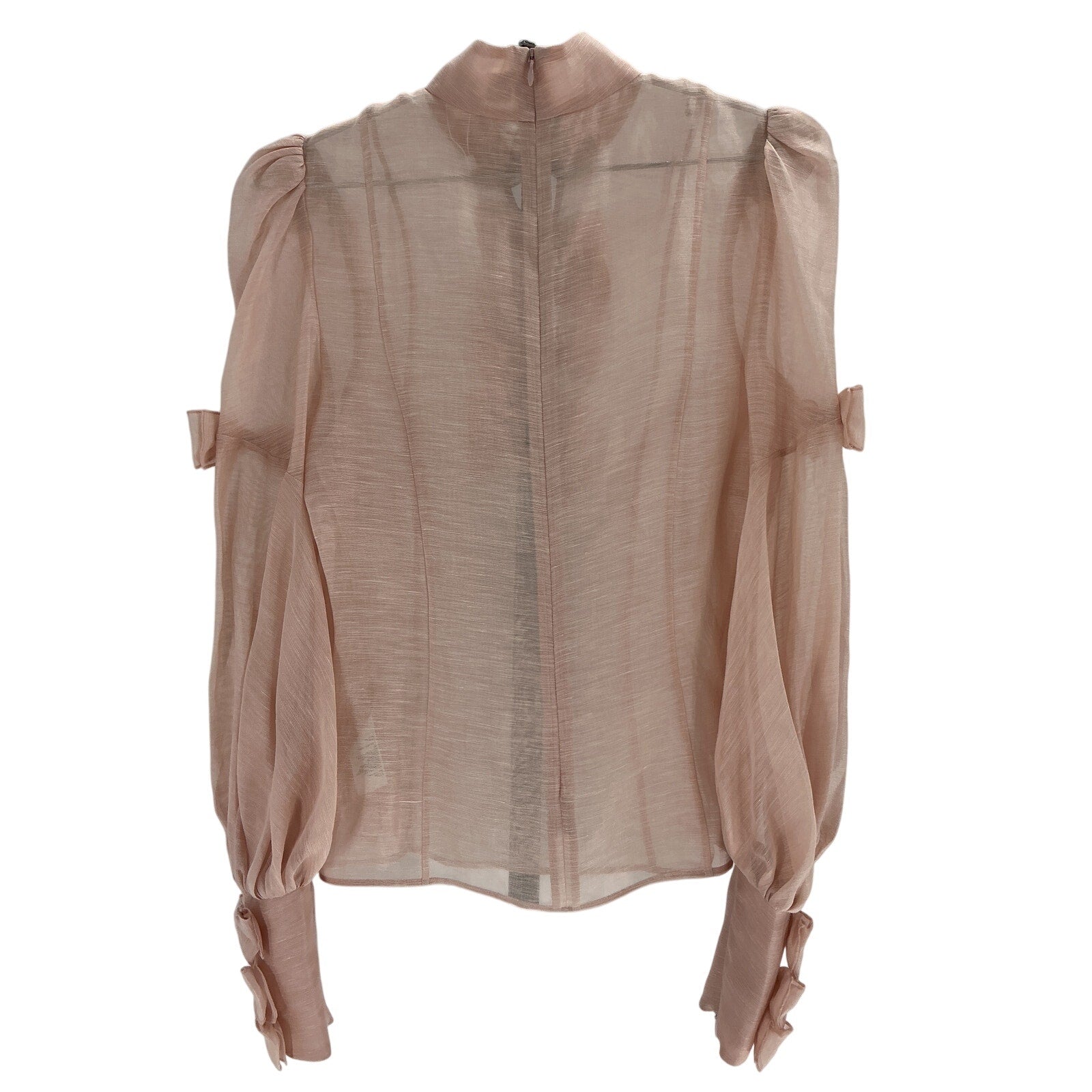 Zimmermann 'Postcard' Pink Linen Bow Blouse Size 1