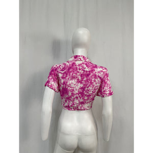 For Love & Lemons 'Devon' Pink Viscose Crop Top Size S