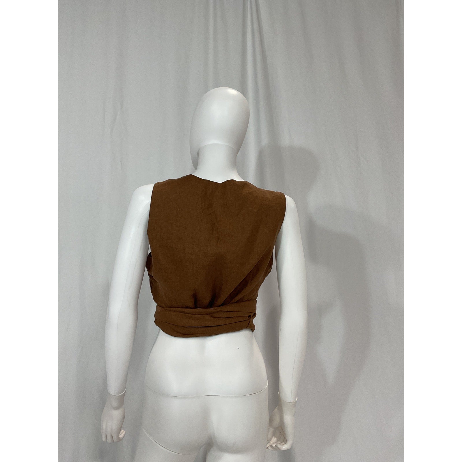 Faithfull The Brand 'Desitha' Brown Linen Top Size S