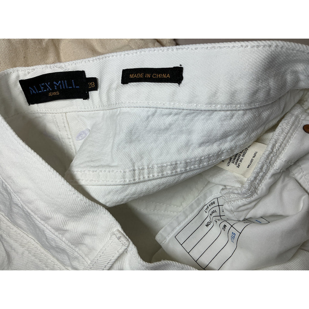 Alex Mill 'Stella' White Cotton Denim Short Size 28