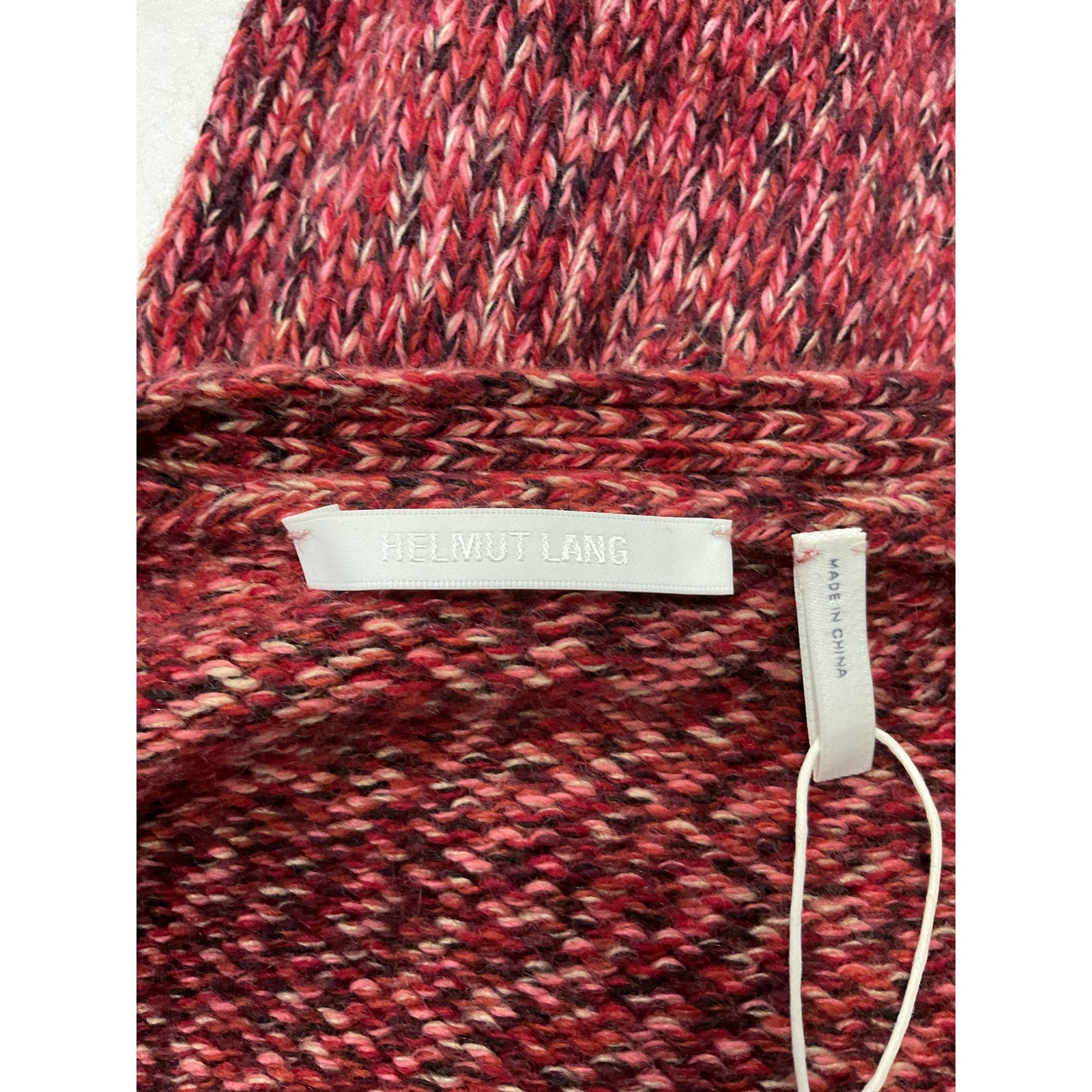 Helmut Lang 'Cropped' Red Knitted Cardigan Size S
