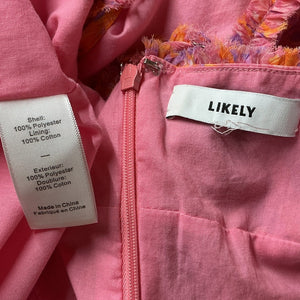 Likely Ruffled Pink Multi Athena Maxi Dress Size 4