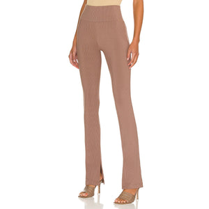 Nicholas 'Delia' Brown Polyester Rib High Waist Legging Size M