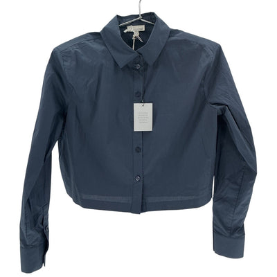 L'Academie Cropped Blue Tory Blouse Size XXS
