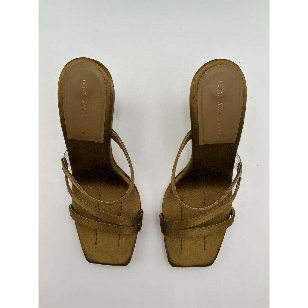 Ilio Smeraldo X Maeve Reilly Green Leather Strappy Mule Size 9