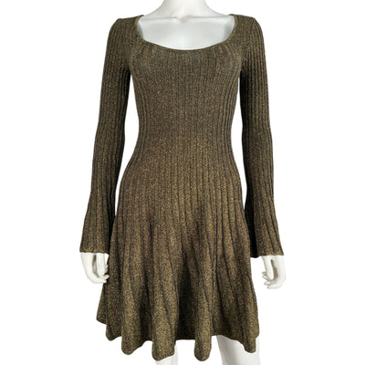 Staud Metallic Gold Raquel Dress Size S