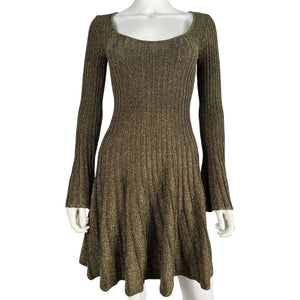 Staud Metallic Gold Raquel Dress Size S