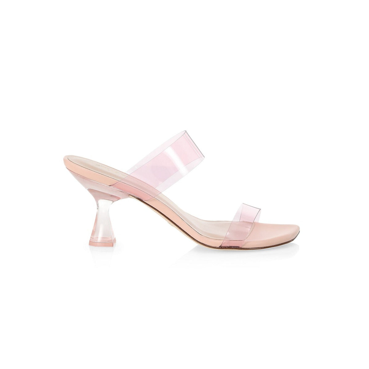 Stuart Weitzman 'Kristal' Pink Pvc Open Toe Mules Size 5.5