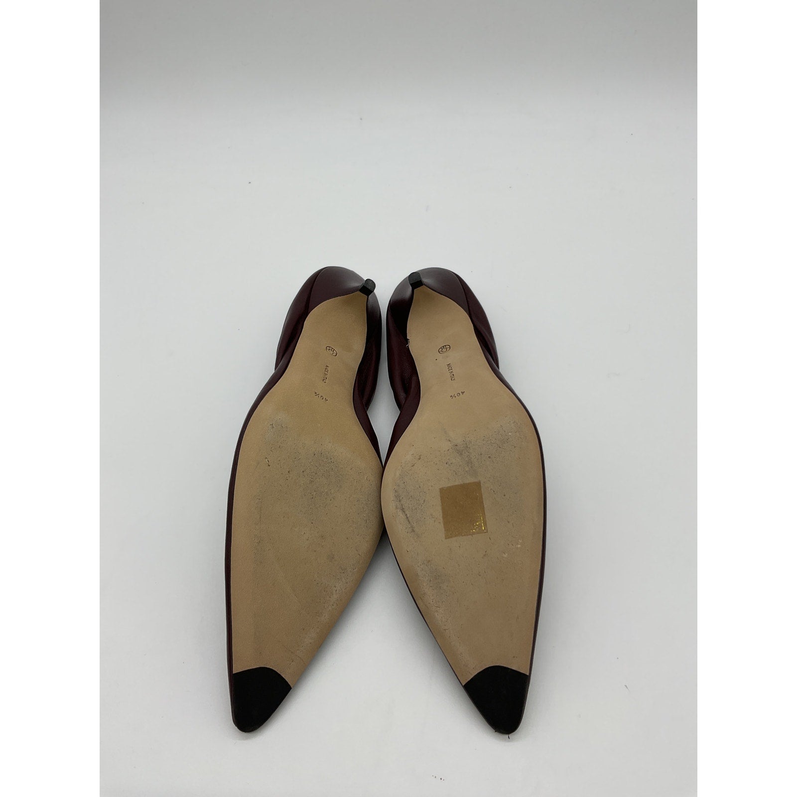 The Row 'Liisa' Brown Leather 35Mm Leather Kitten Heel Pumps Size 10.5