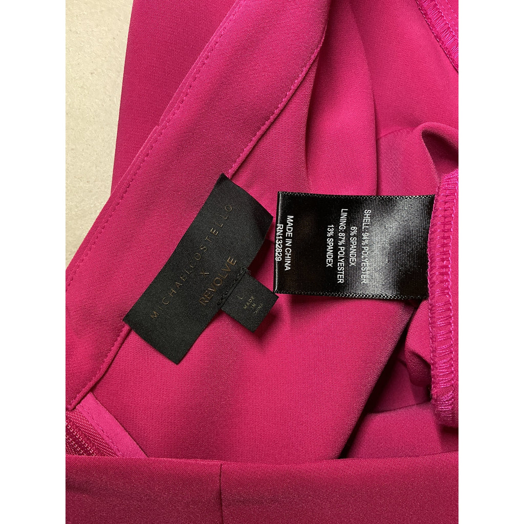 Michael Costello x Revolve 'Fena' Pink Polyester Mini Dress Size L
