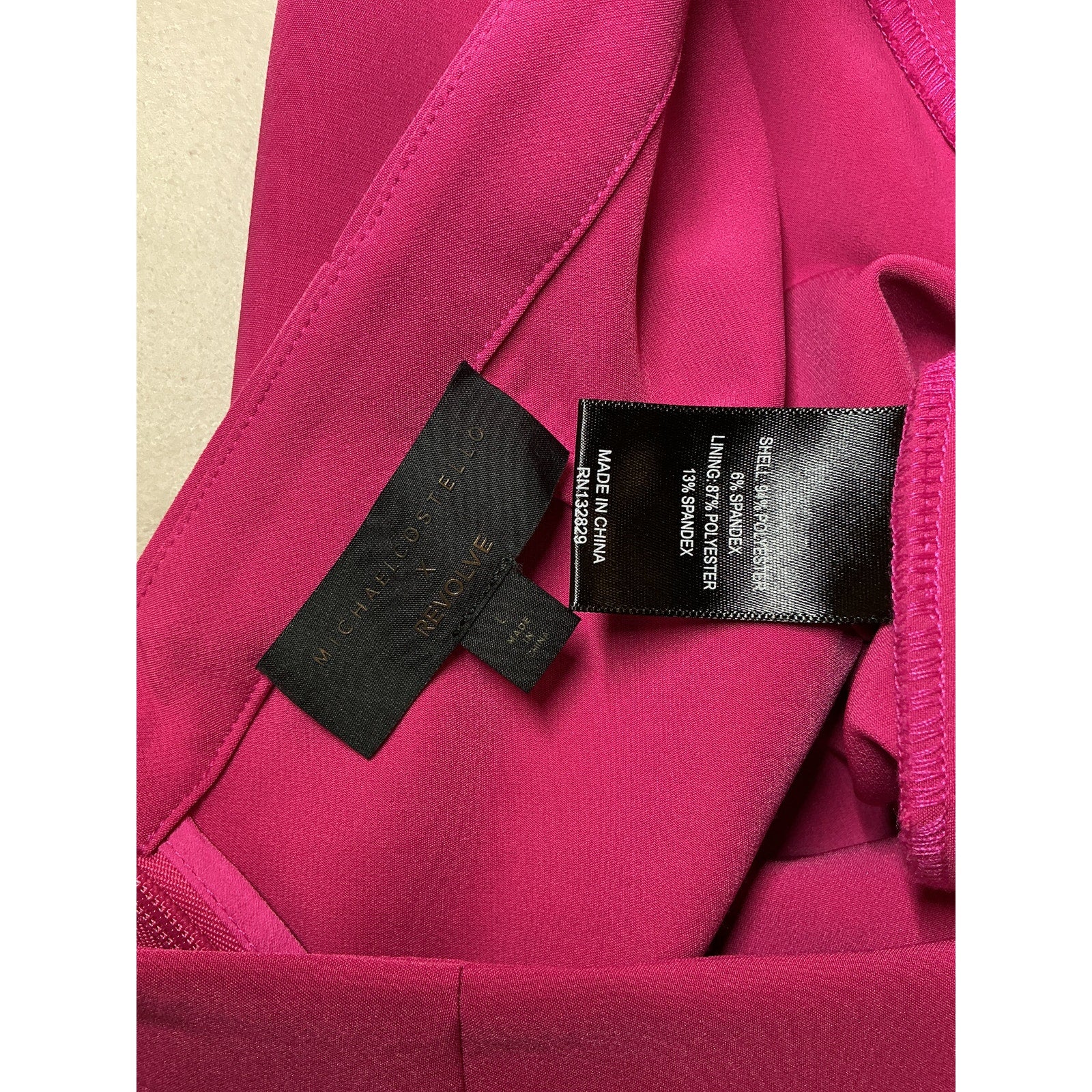 Michael Costello x Revolve 'Fena' Pink Polyester Mini Dress Size L