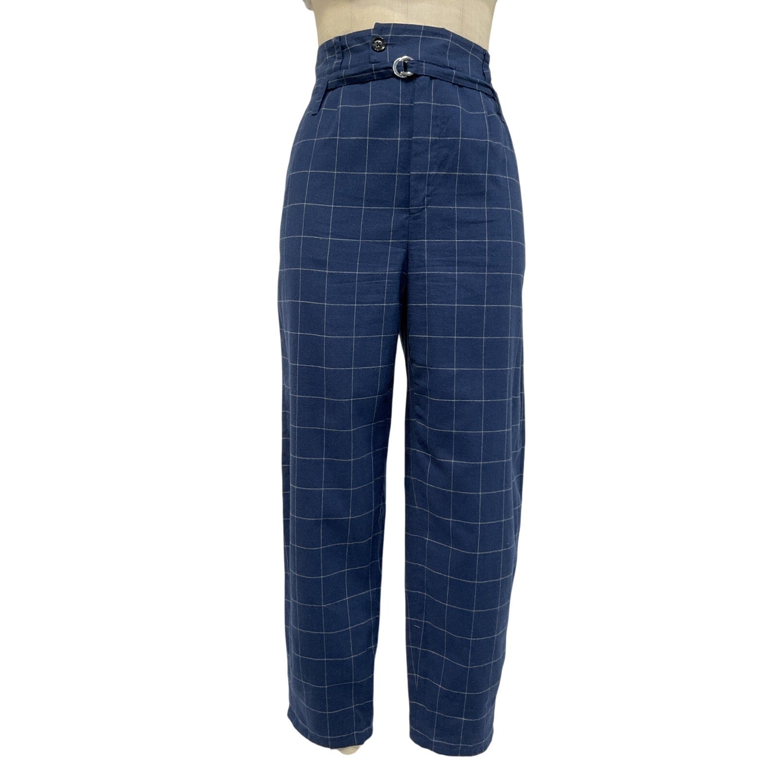 Marissa Webb Syd Lightweight Blue Cotton Flannel Balloon Pant Size 4