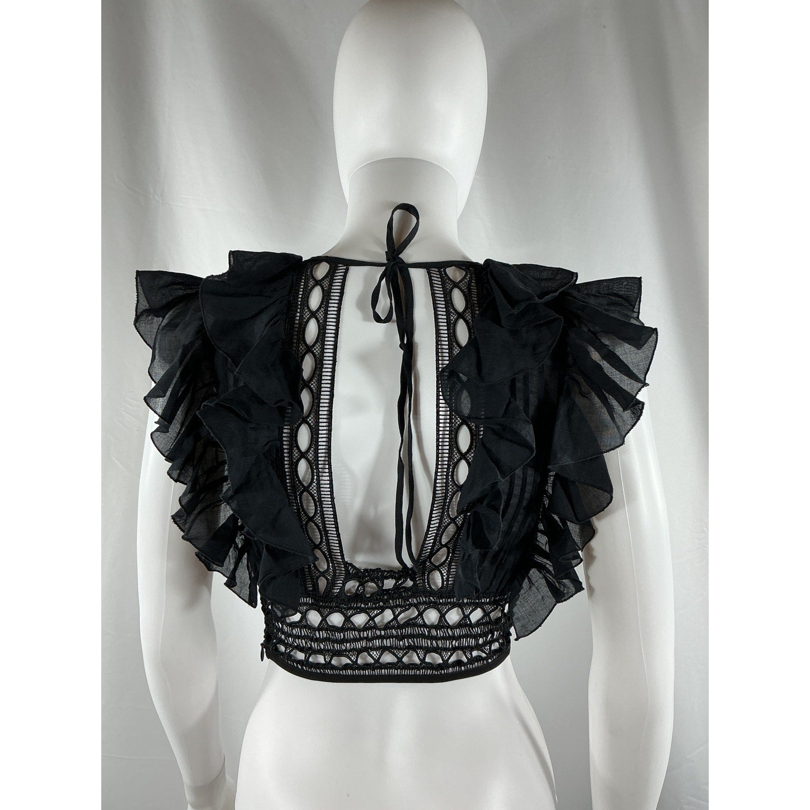 Charo Ruiz 'Veronica' Black Cotton Top Size XS