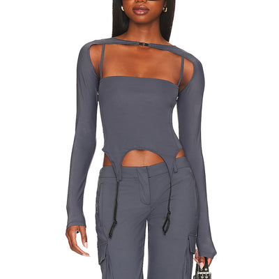 Miaou 'Phoenix' Grey Top Size XS