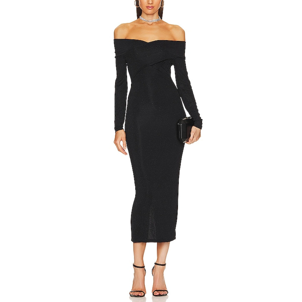 Allsaints Shimmering Black Delta Dress Size 8 NWT
