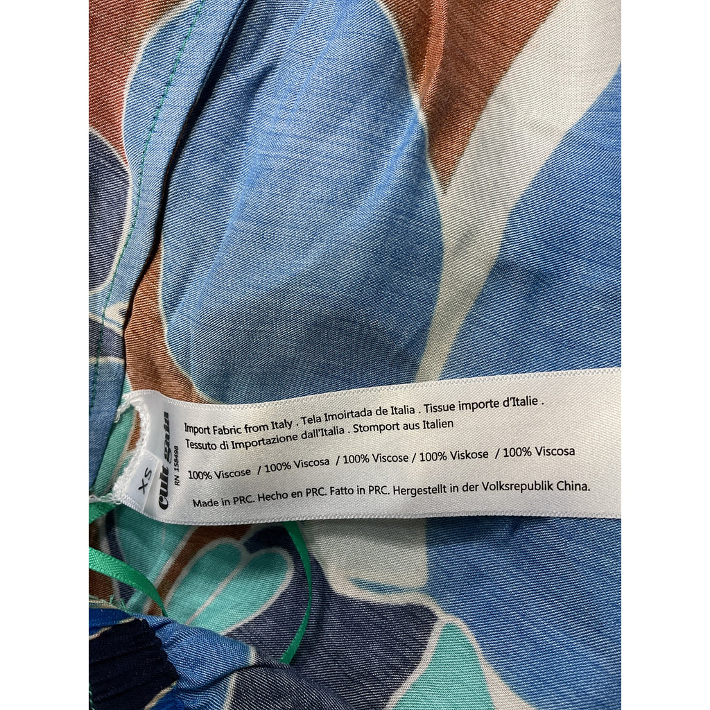 Cult Gaia 'Sissi' Blue Satin Floral Print Shorts Size XS - NWT