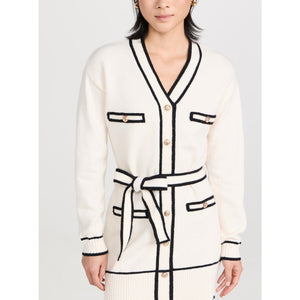 Line & Dot 'Jamie' White V Neck Long Sleeve Sweater Dress Size M