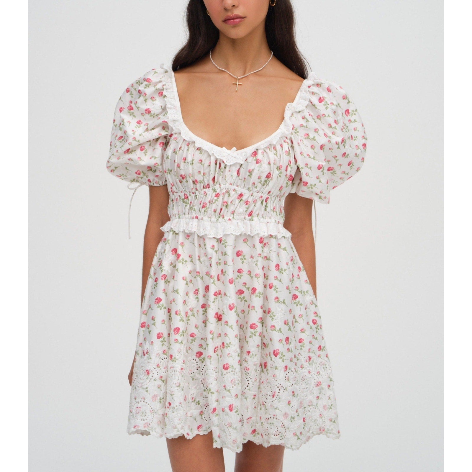 For Love & Lemons 'Jackson' White Cotton Mini Dress Size XS
