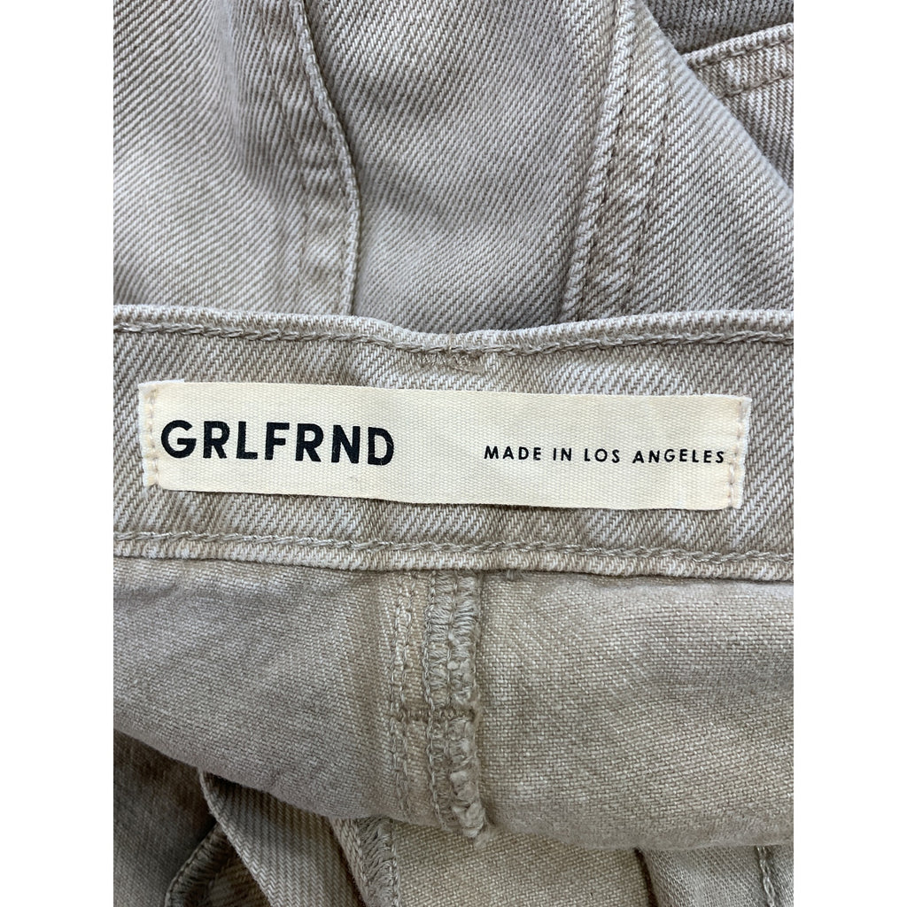 Grlfrnd 'Blanca' Tan Cotton Maxi Skirt With High Slit Size 27 - NWT