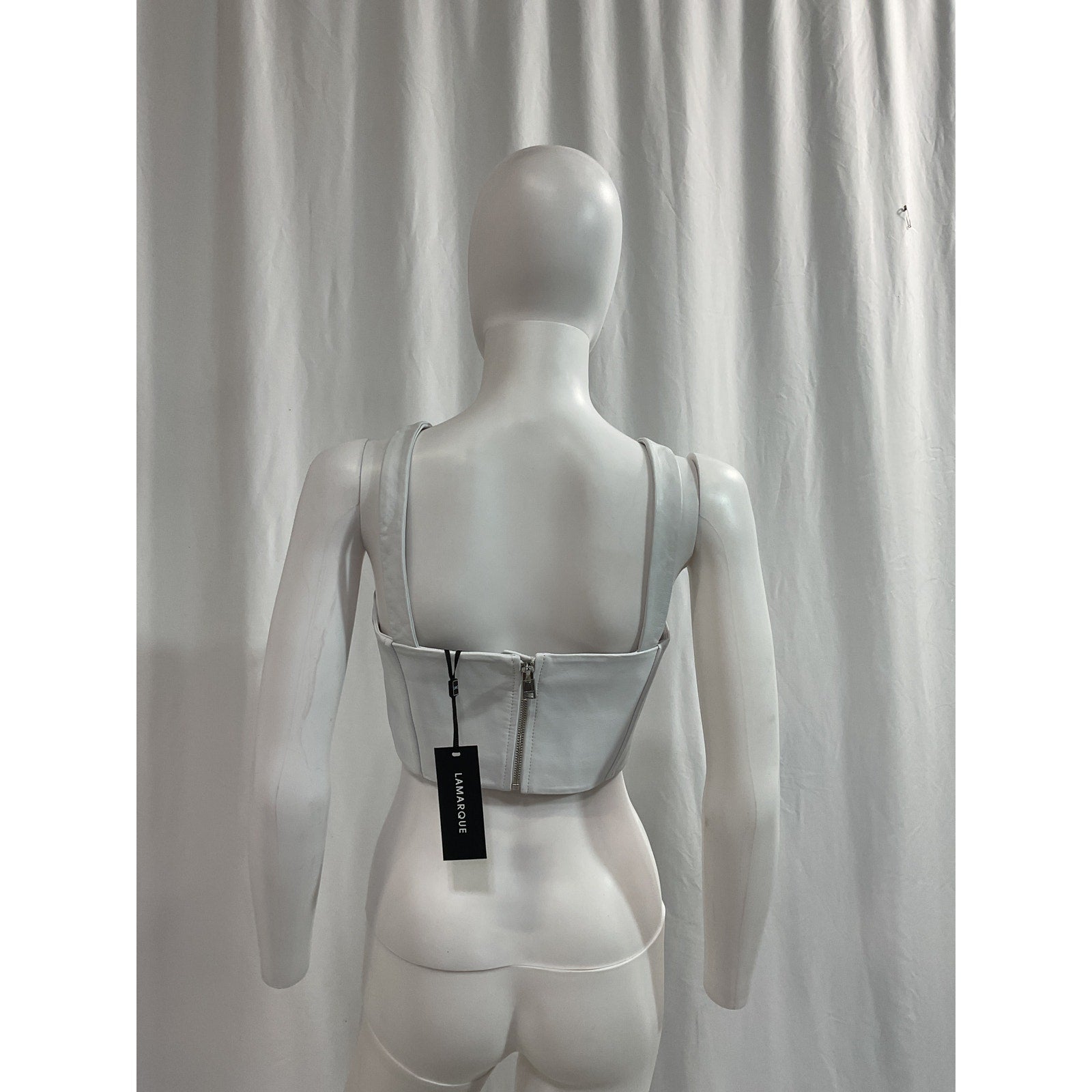 Lamarque 'Tabia' White Faux Leather Corset Size L - NWT
