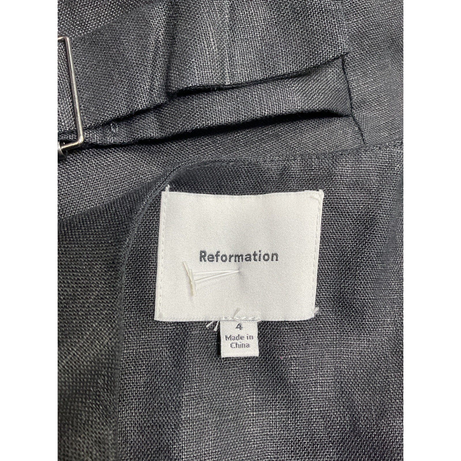 Reformation 'Sofia' Black Linen Cropped Linen Vest Size 4