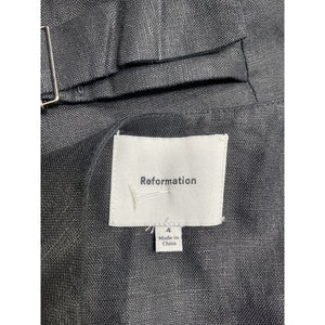 Reformation 'Sofia' Black Linen Cropped Linen Vest Size 4