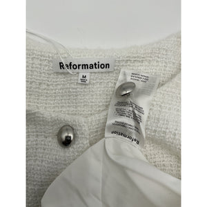 Reformation 'Trista' White Polyester Jacket Size M