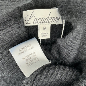 L'Academie Ribbed Black Missie Mock Neck Sweater Size S
