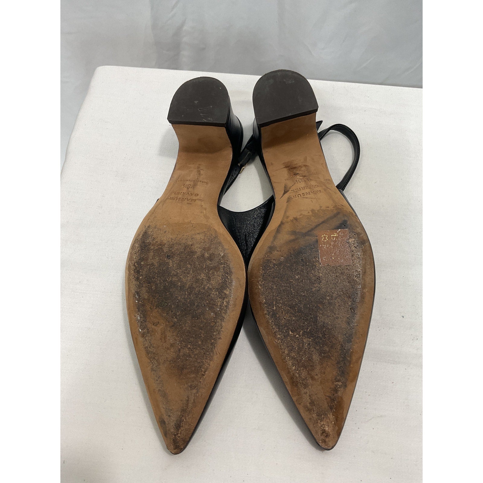 Mansur Gavriel 'Slingback' Black Leather Heel Size 8.5