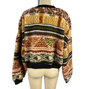 Etro Textured Multicolor Jacquard Knit Sweater Size IT 44 / 8 US