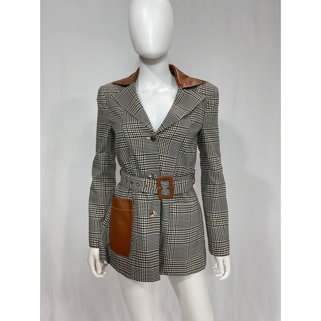 Staud 'Paprika' Grey Vegan Leather Jacket Size XS