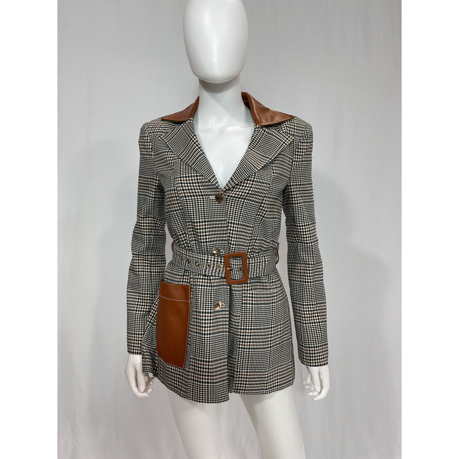 Staud 'Paprika' Grey Vegan Leather Jacket Size XS