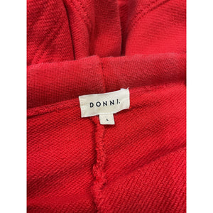 Donni. 'The Stripe' Red Cotton Eco-Terry Short Size L