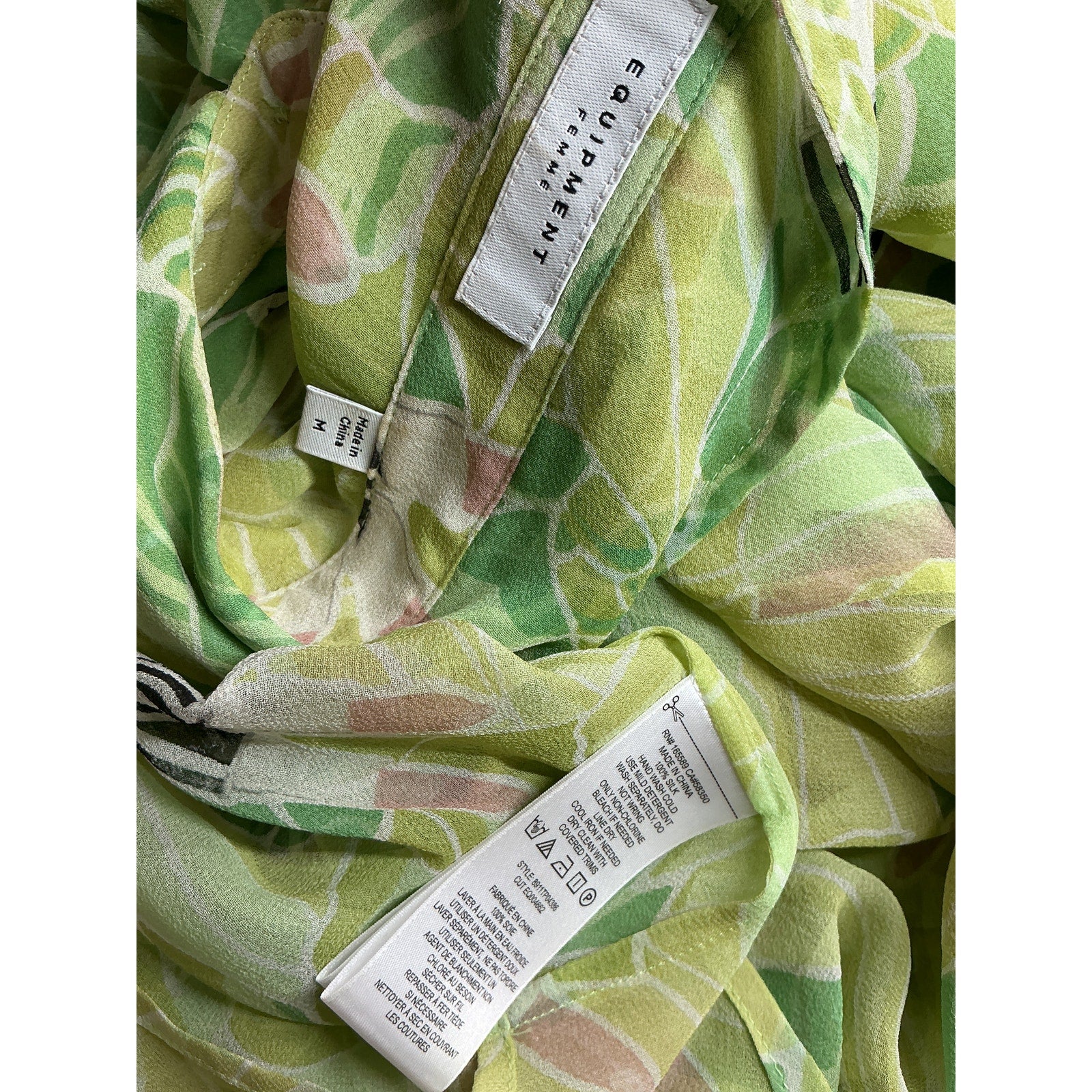 Equipment 'Melanni' Green Silk Blouse Size M