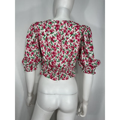 For Love & Lemons Floral Multicolor Petal Blouse Top Size S