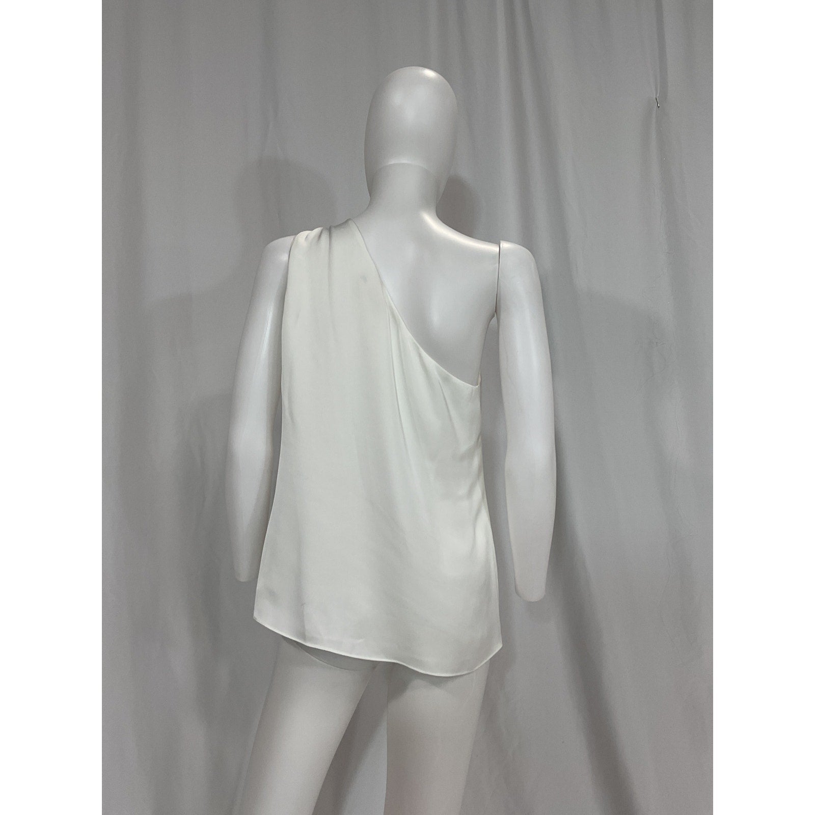 Ramy Brook 'Adda' White One-Shoulder Blouse Top Size S
