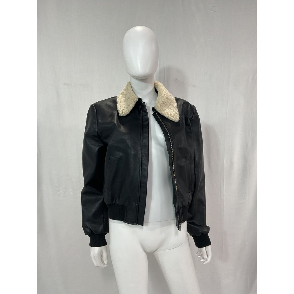Astr The Label 'Trudy' Black Faux Leather Jacket Size S