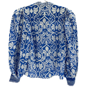 Neiman Marcus Printed Blue April Blouse Size XS