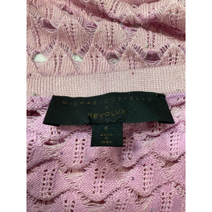 Michael Costello 'Harva' Pink Sequined Knit Halter Top Size S