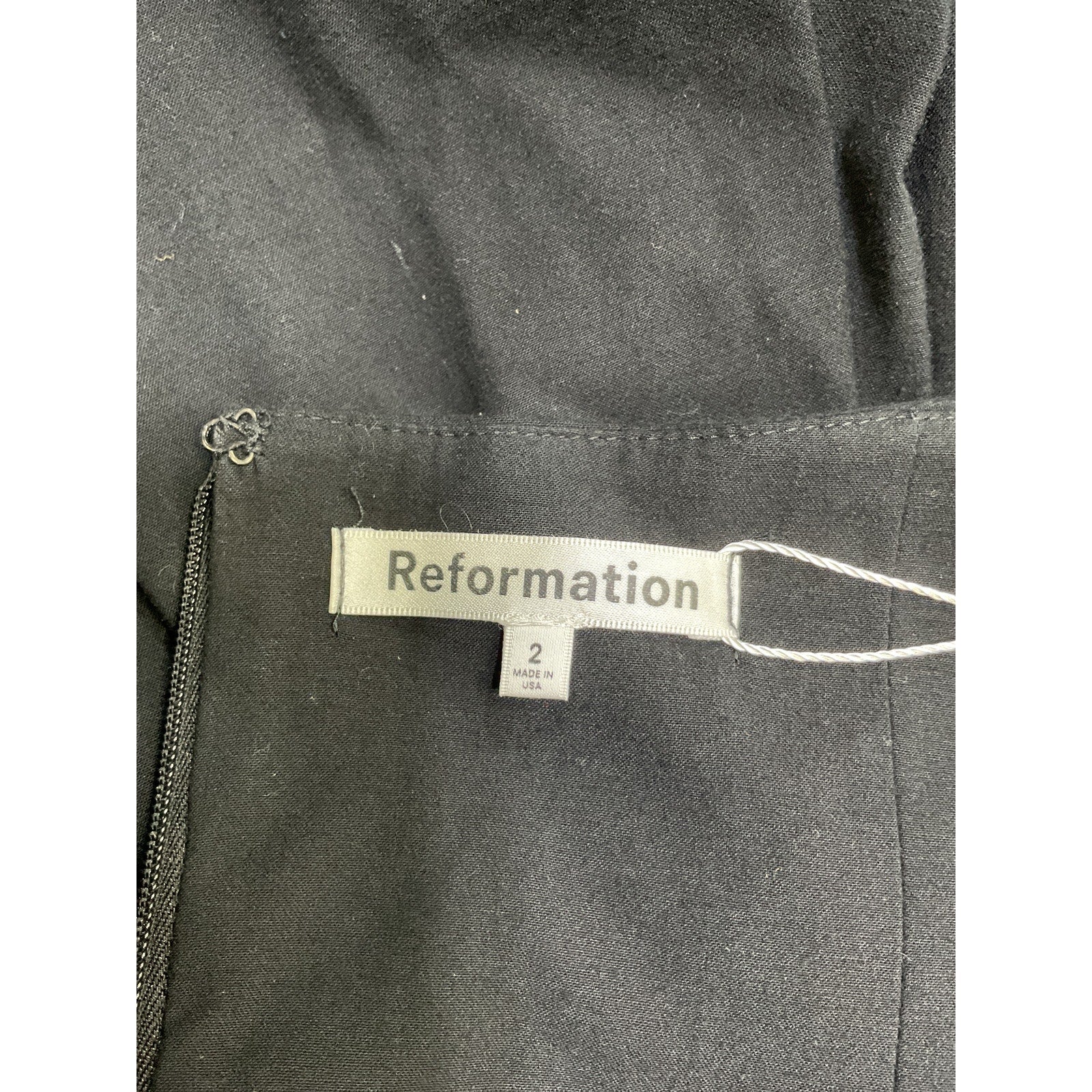 Reformation 'Babette' Black Cotton Dress Size 2